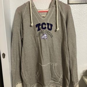 TCU striped pullover